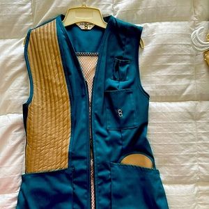Bob Allen teal trap shooting patch vest - new, never worn